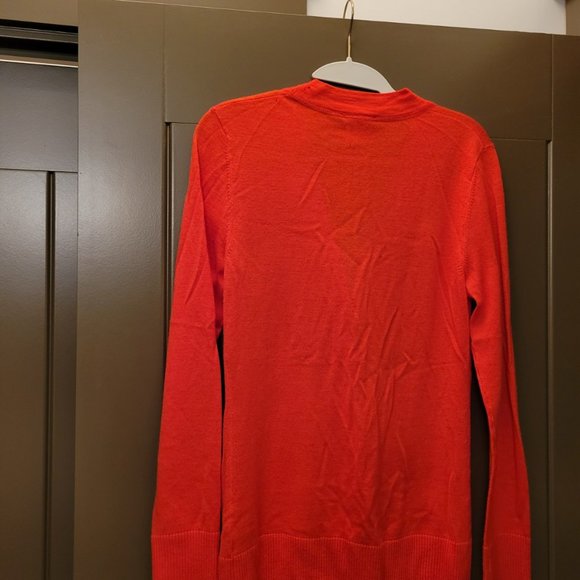 Tory Burch - Authentic Coral Button Up Cardigan with Gold TB Buttons - Picture 6 of 8
